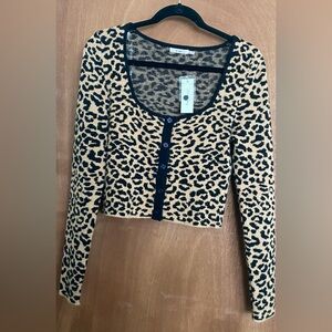 NEW Francesca’s leopard cardigan size M